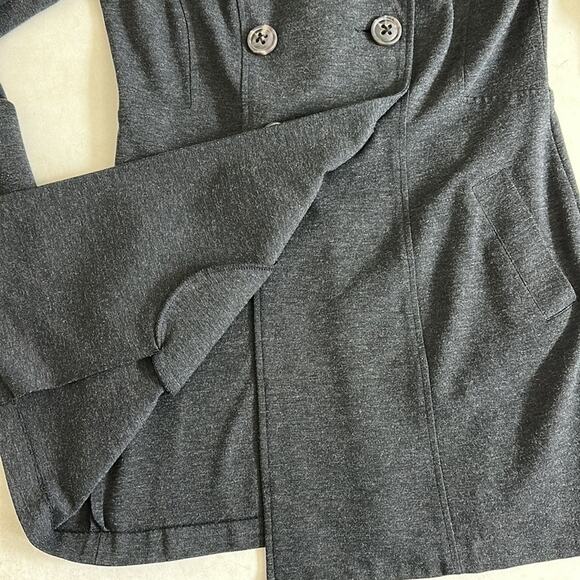 CAbi #648 Ponte Casablanca Knit Trench Coat Double Breasted Charcoal Gray Size S - Picture 7 of 13
